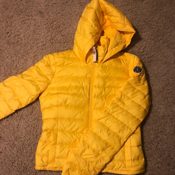 yellow packable jacket